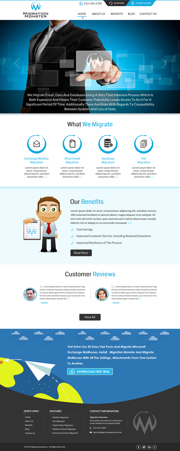 Web Design by Sbss for Migration Monster | Design #9455940
