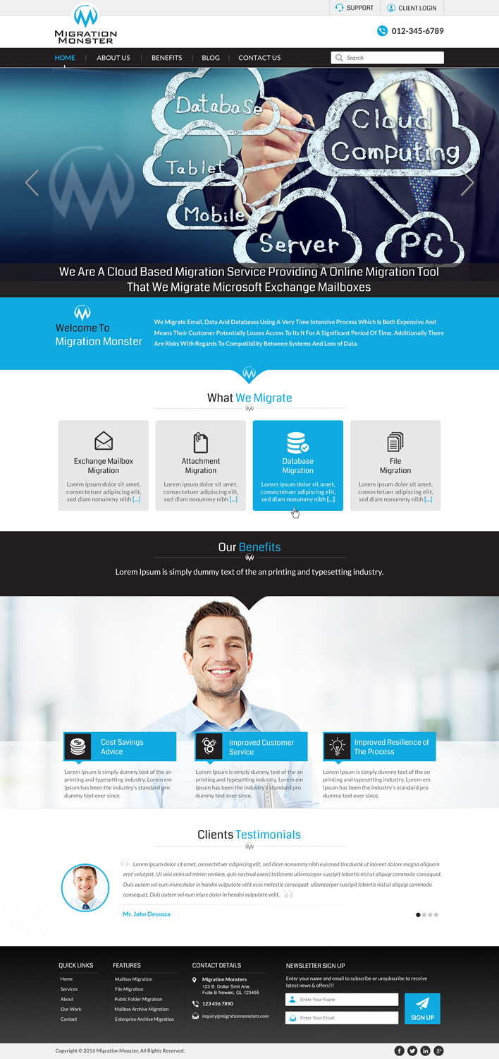 Diseño Web por Sbss para Migration Monster | Diseño #9498094