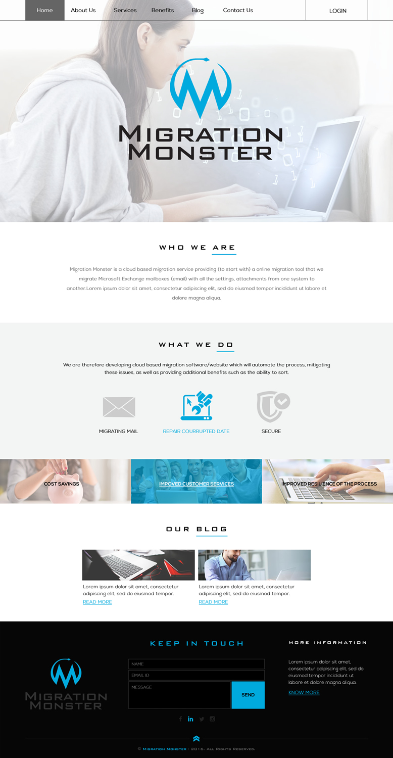 Web-Design von rightway für Migration Monster | Design #9496773