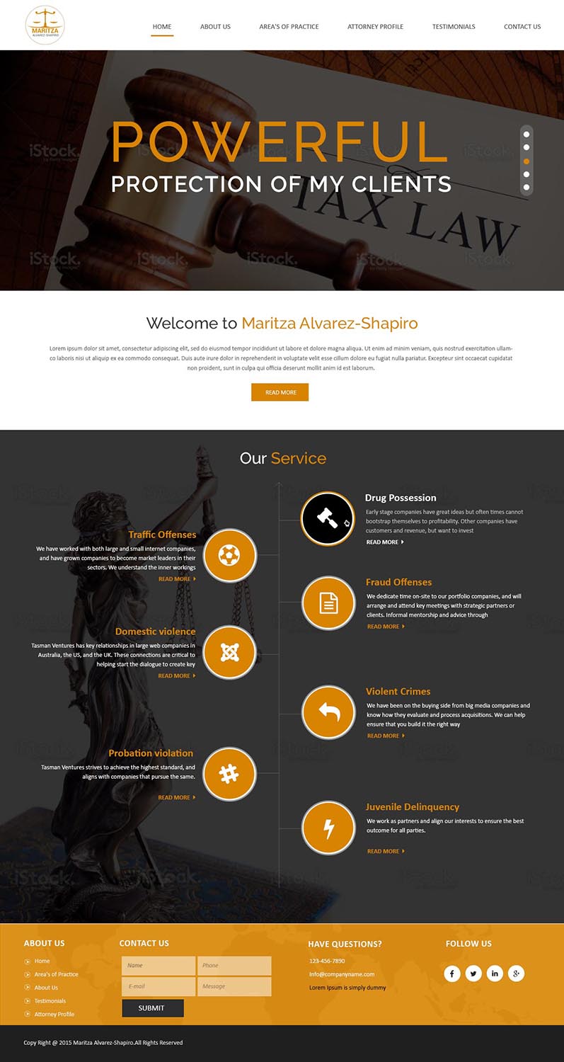 Web-Design von Creations Box 2015 für Maritza Alvarez-Shapiro, P.A. | Design #9502917