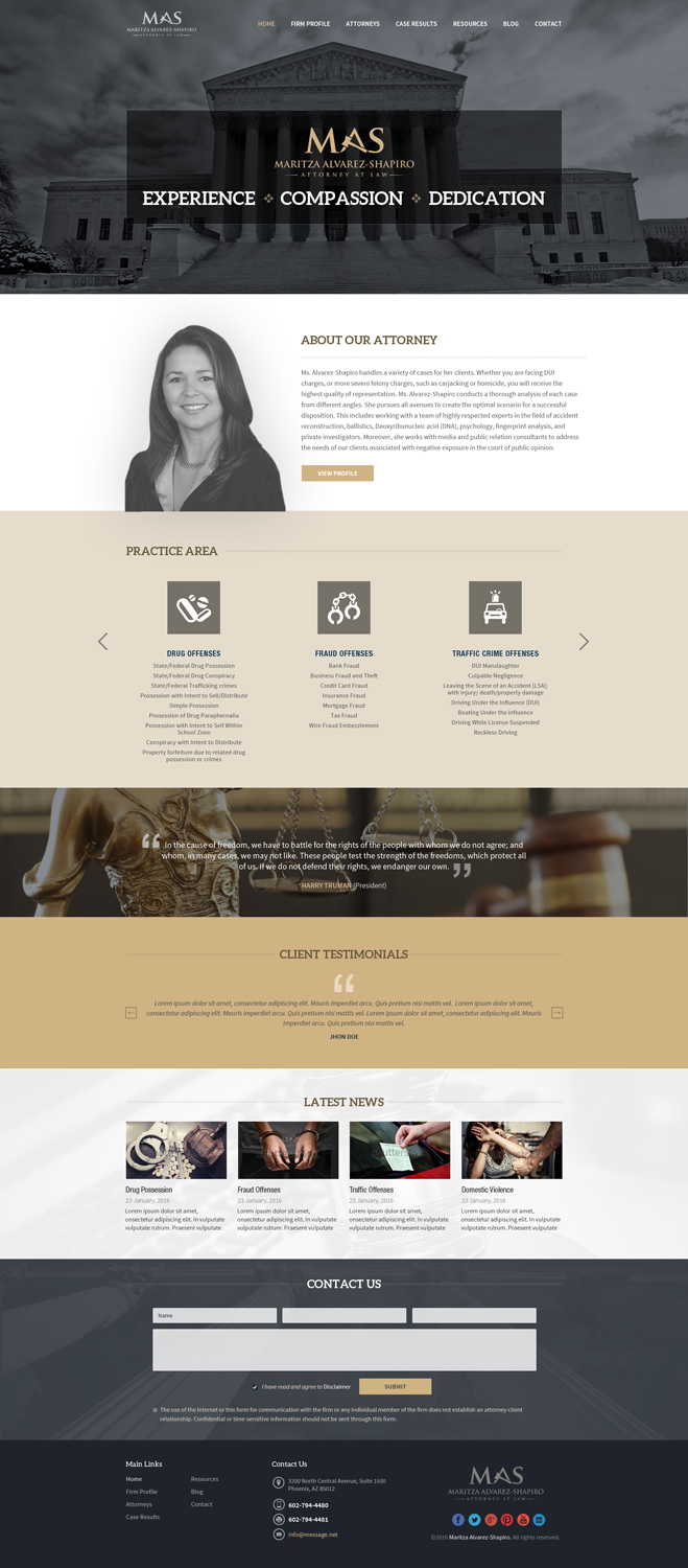 Web Design by creative.bugs for Maritza Alvarez-Shapiro, P.A. | Design #9768026