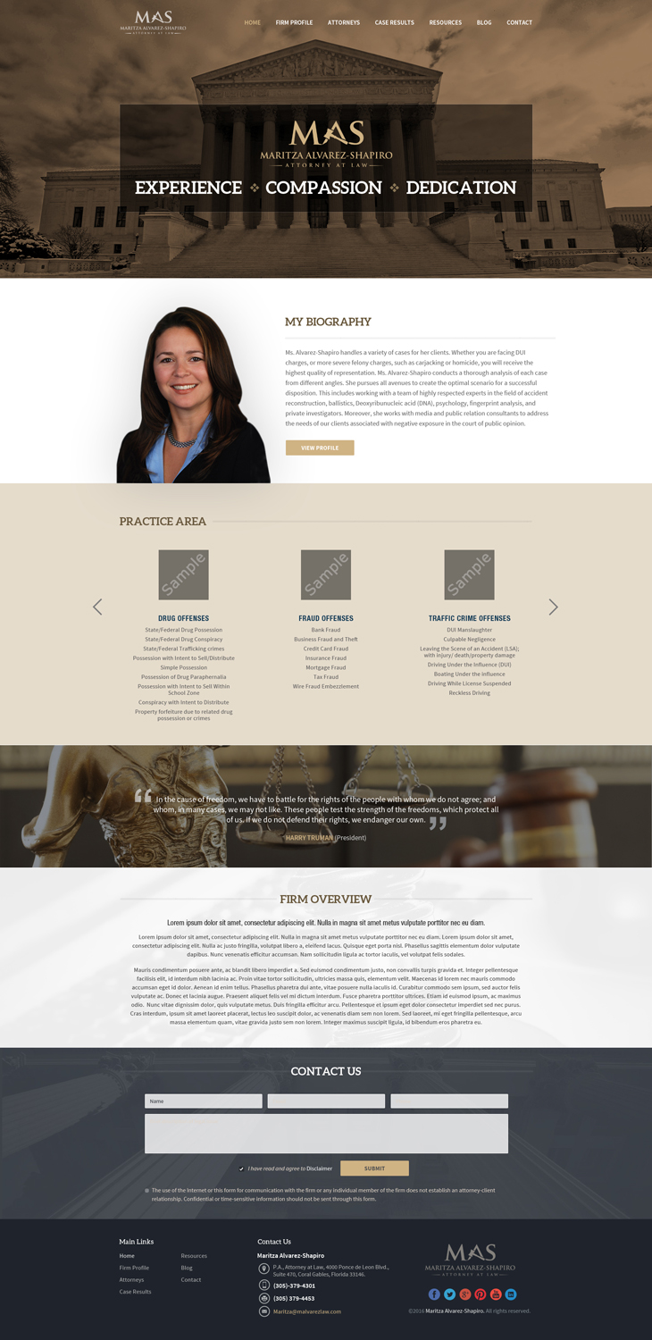 Web Design by creative.bugs for Maritza Alvarez-Shapiro, P.A. | Design #9827054