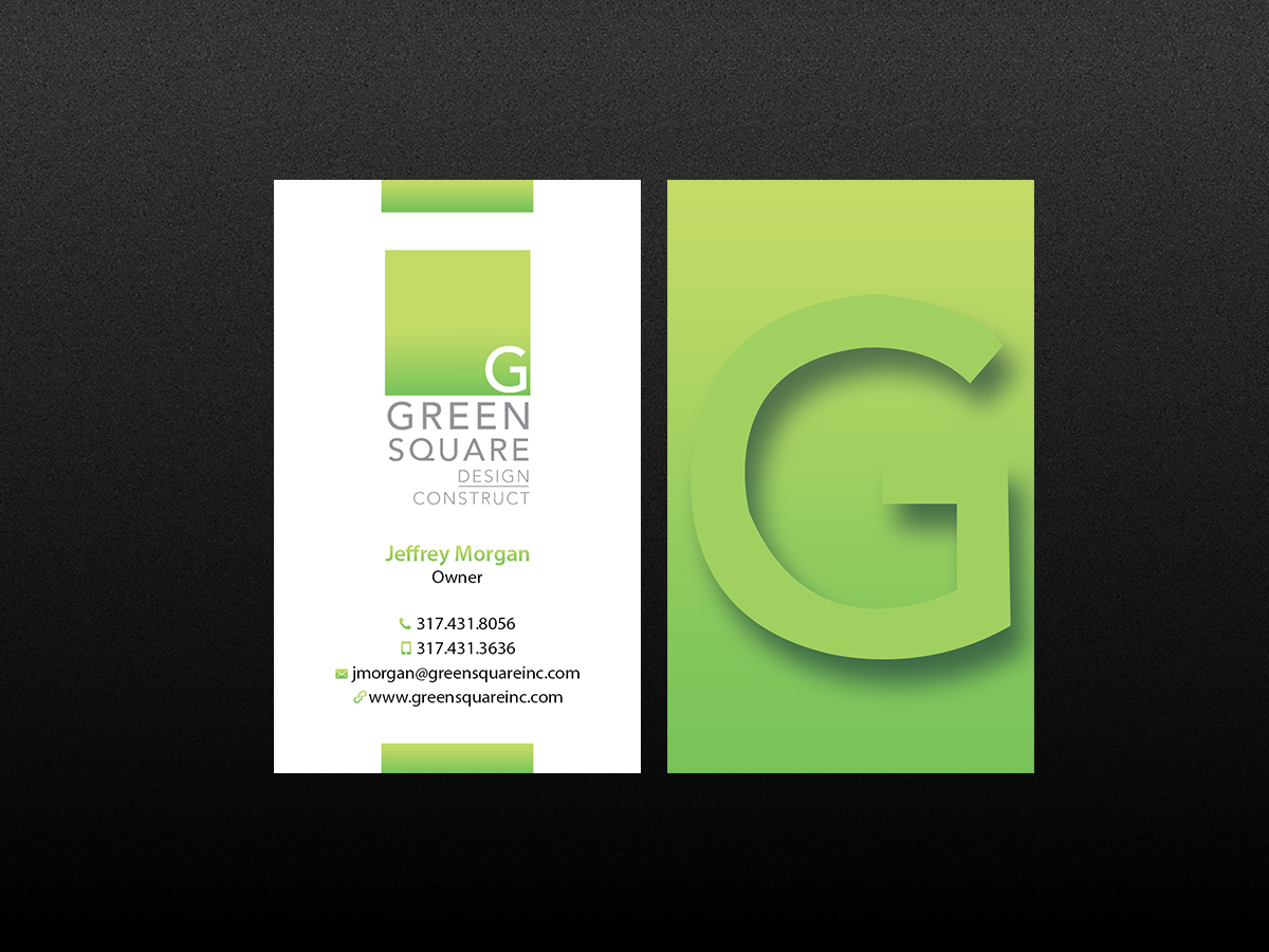 Business Card Design by Creations Box 2015 for Green Square Design Construct Inc. | Design #9456221