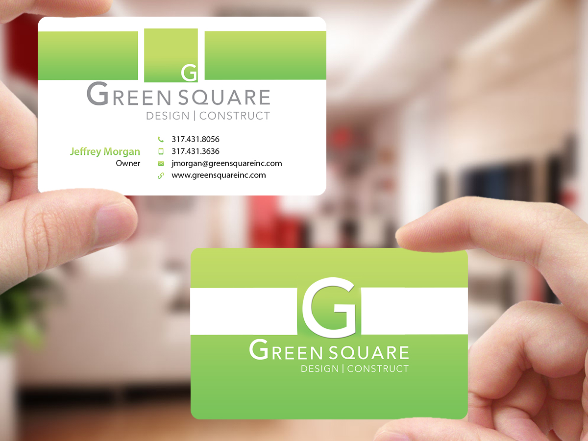 Business Card Design by Creations Box 2015 for Green Square Design Construct Inc. | Design #9456256