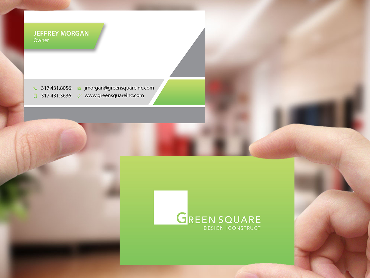 Business Card Design by Creations Box 2015 for Green Square Design Construct Inc. | Design #9456258
