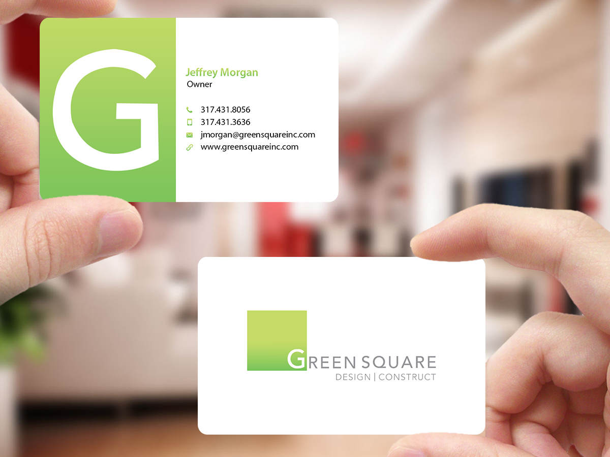 Design de Carte de Visite par Creations Box 2015 pour Green Square Design Construct Inc. | Design #9456259