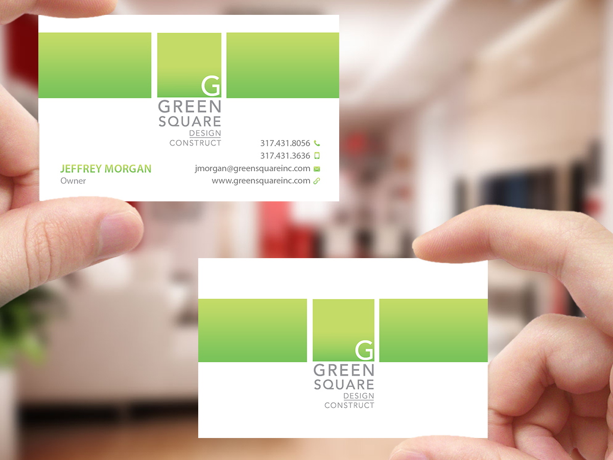 Design de Carte de Visite par Creations Box 2015 pour Green Square Design Construct Inc. | Design #9468468