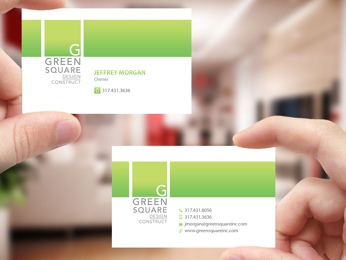 Business Card Design by Creations Box 2015 for Green Square Design Construct Inc. | Design #9468469