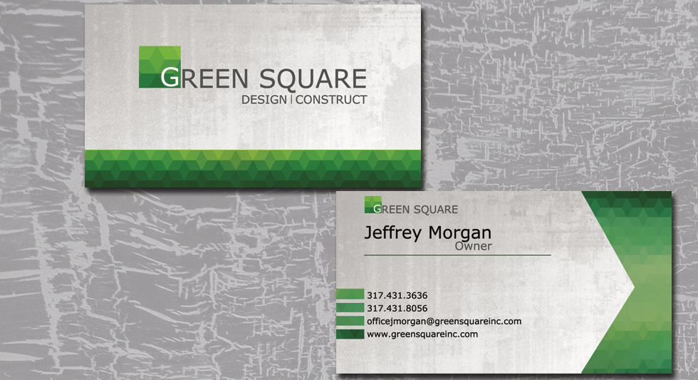 Business Card Design by Olia Kashyna for Green Square Design Construct Inc. | Design #9458791