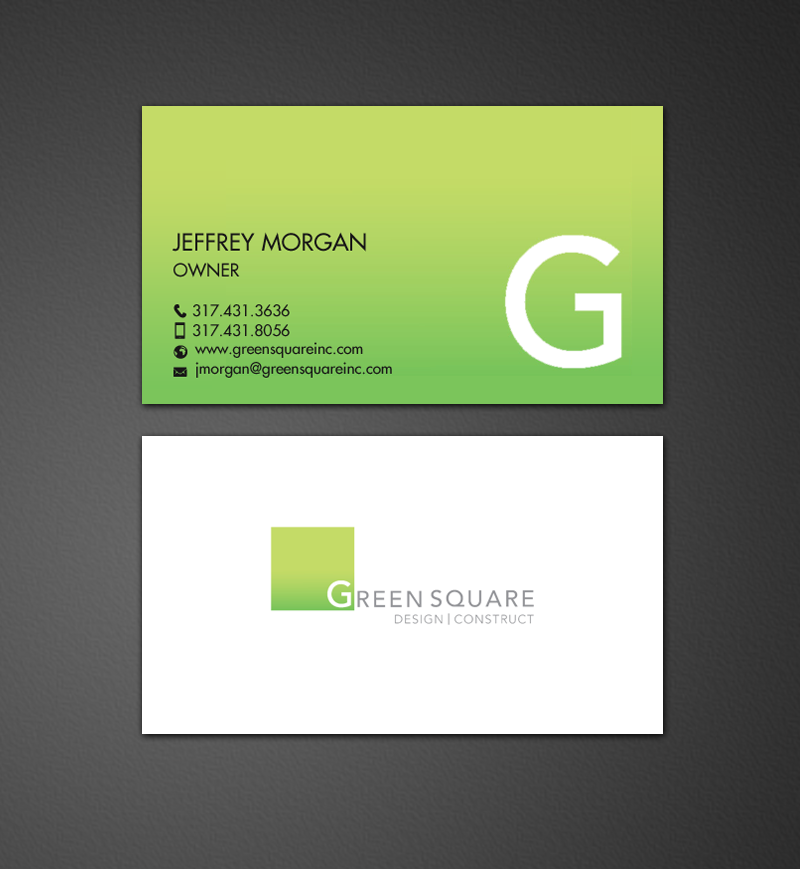 Business Card Design by chandrayaan.creative for Green Square Design Construct Inc. | Design #9454572
