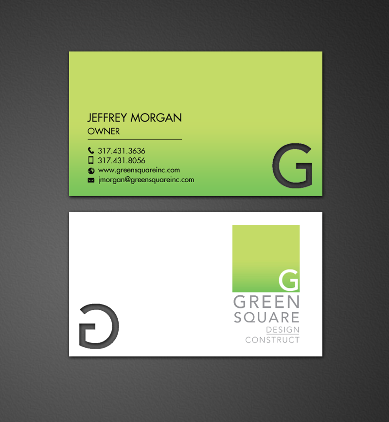 Business Card Design by chandrayaan.creative for Green Square Design Construct Inc. | Design #9456117