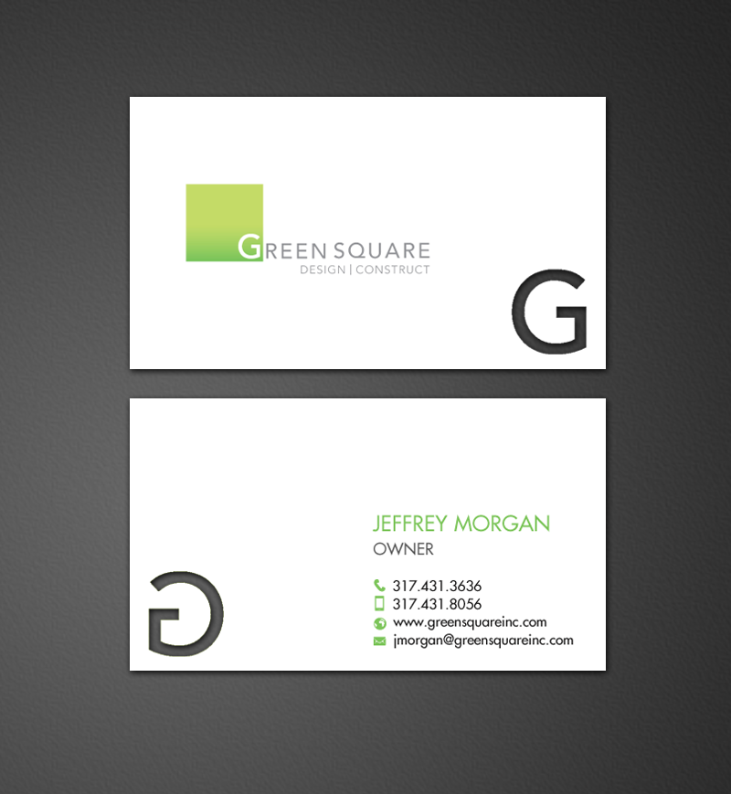 Business Card Design by chandrayaan.creative for Green Square Design Construct Inc. | Design #9467098
