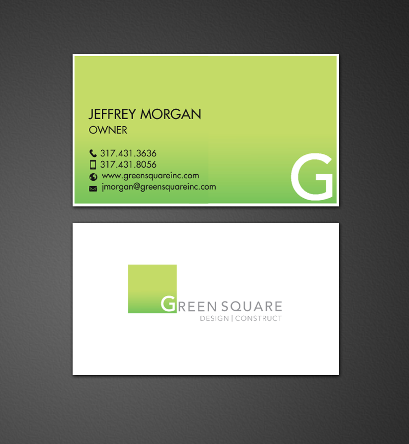 Business Card Design by chandrayaan.creative for Green Square Design Construct Inc. | Design #9467099