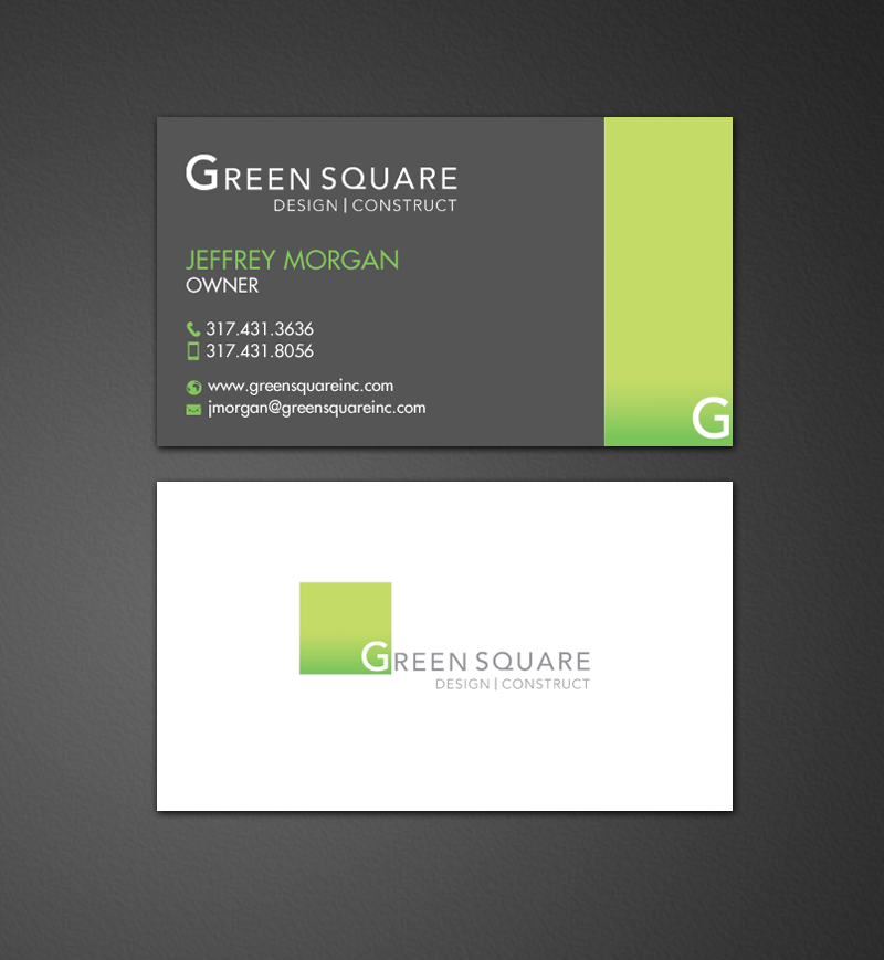 Business Card Design by chandrayaan.creative for Green Square Design Construct Inc. | Design #9467106