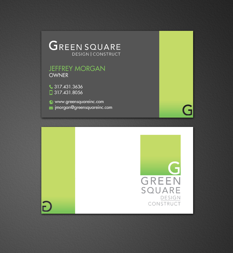 Business Card Design by chandrayaan.creative for Green Square Design Construct Inc. | Design #9467108