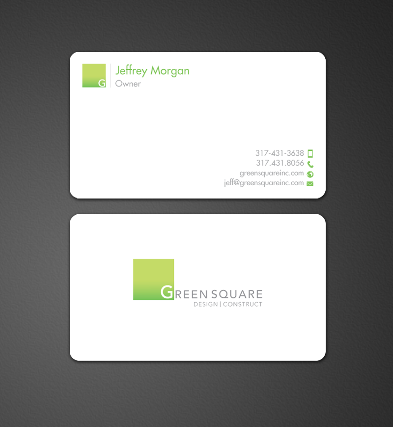 Design de Carte de Visite par chandrayaan.creative pour Green Square Design Construct Inc. | Design #9544293