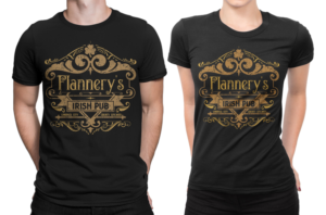 Flannerys Irish Pub needs a vintage tee shirt design | Diseño de Camiseta por CREARTIVE