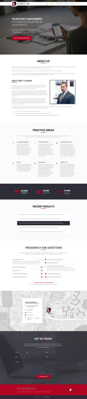 Web Design by new_dziner for Bret Lusskin PA | Design #9507363