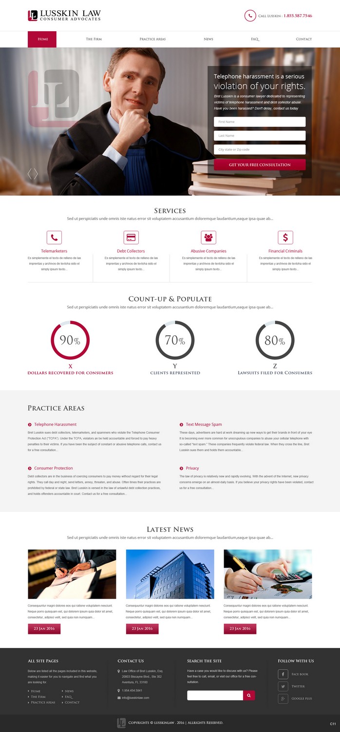 Web Design by pb for Bret Lusskin PA | Design #9438283