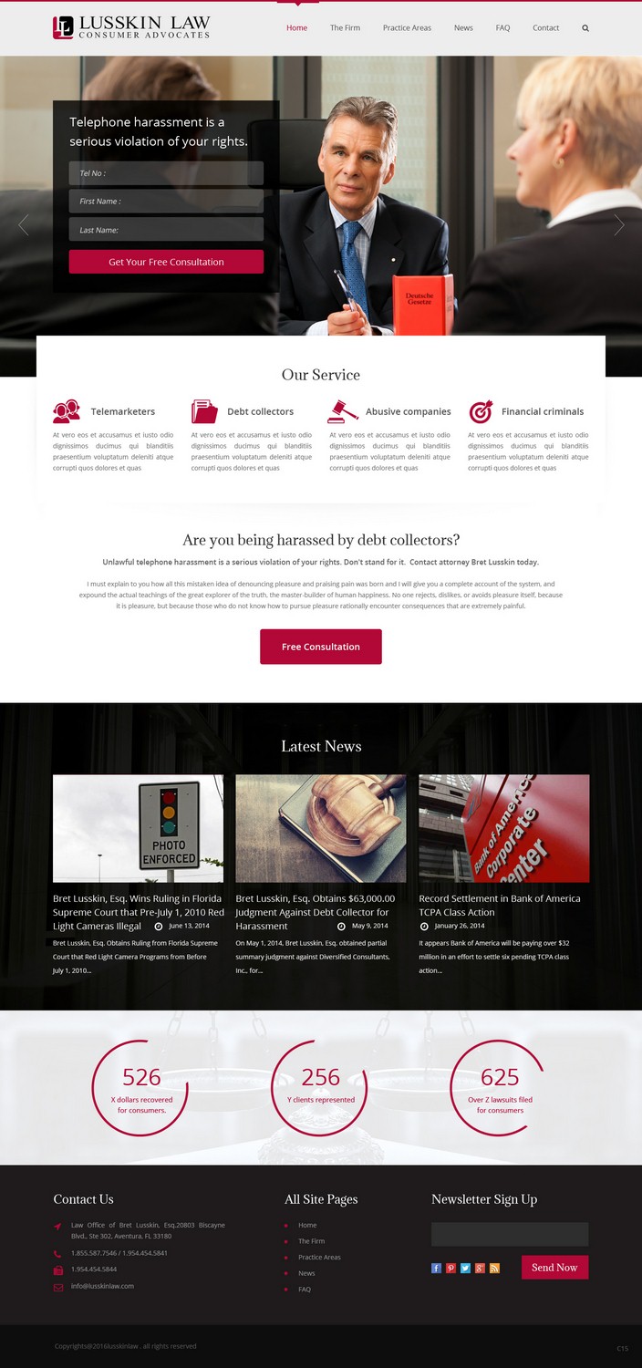 Web Design by pb for Bret Lusskin PA | Design #9438284