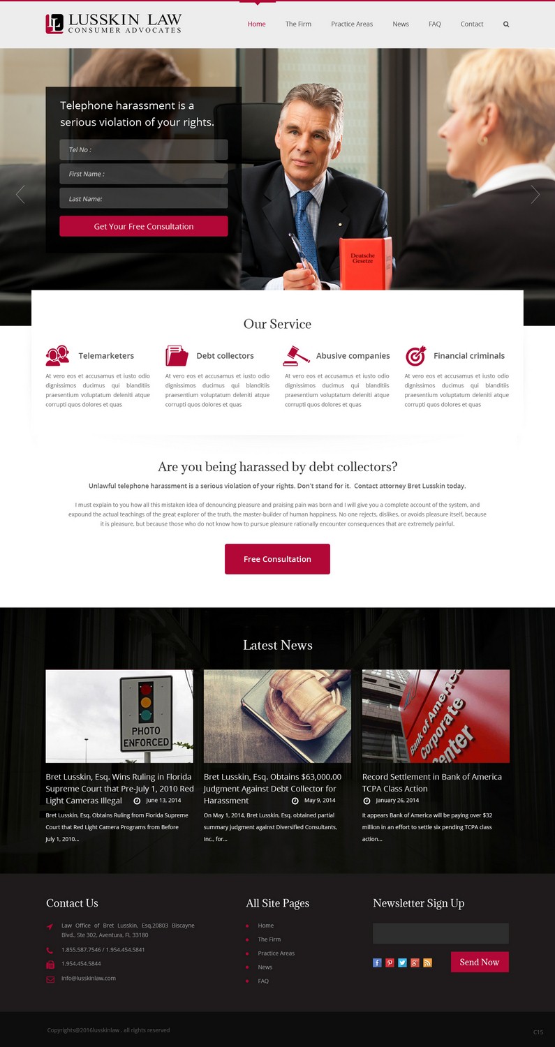 Web Design by pb for Bret Lusskin PA | Design #9438285