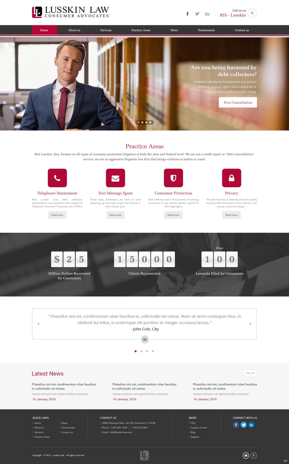 Web Design by pb for Bret Lusskin PA | Design #9438287
