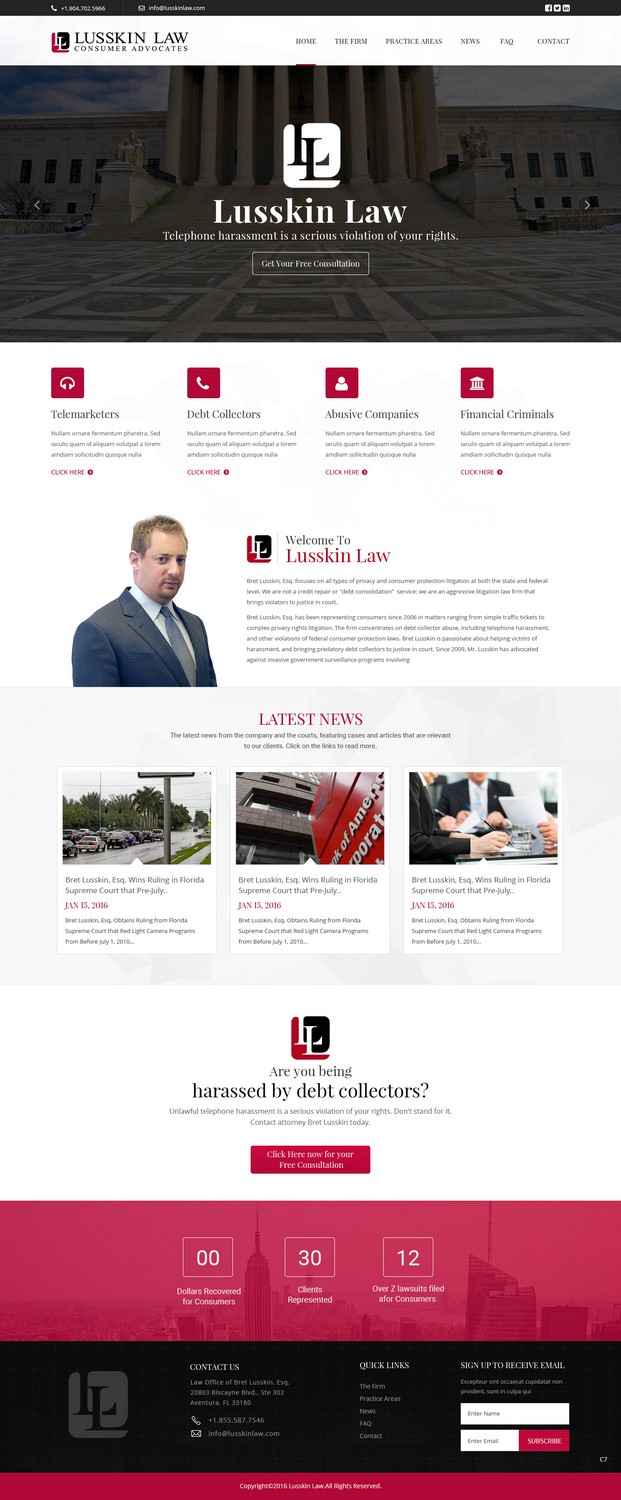 Web Design by pb for Bret Lusskin PA | Design #9454219