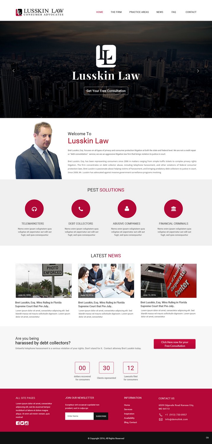 Web Design by pb for Bret Lusskin PA | Design #9454220