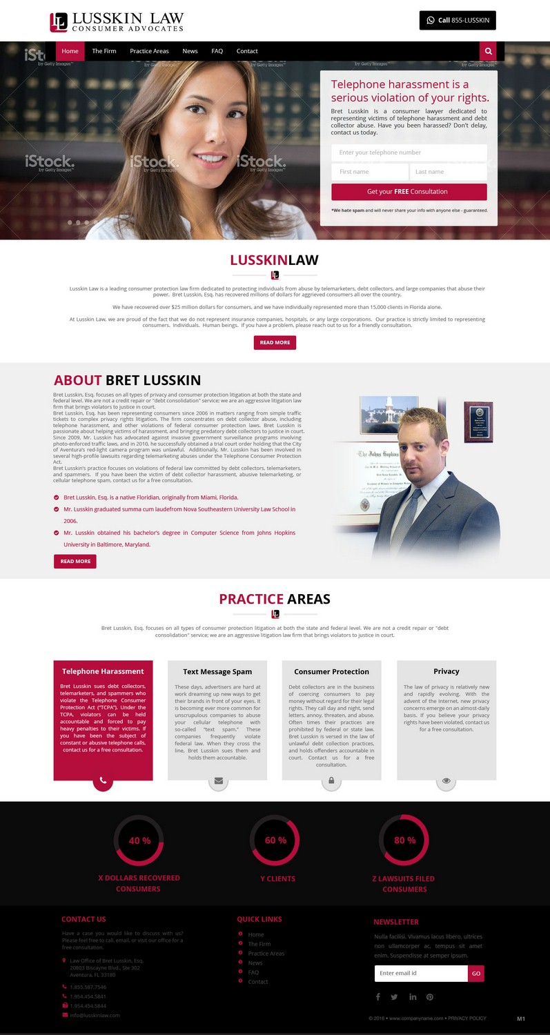 Web Design by pb for Bret Lusskin PA | Design #9454221