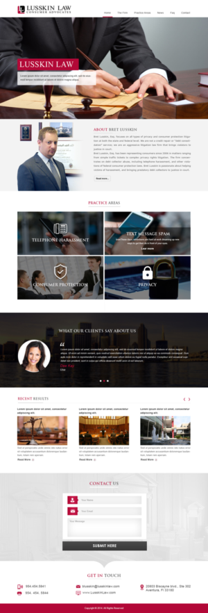 Web Design by Designtraffix for Bret Lusskin PA | Design: #9517925