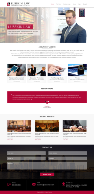 Web Design by Designtraffix for Bret Lusskin PA | Design #9529866