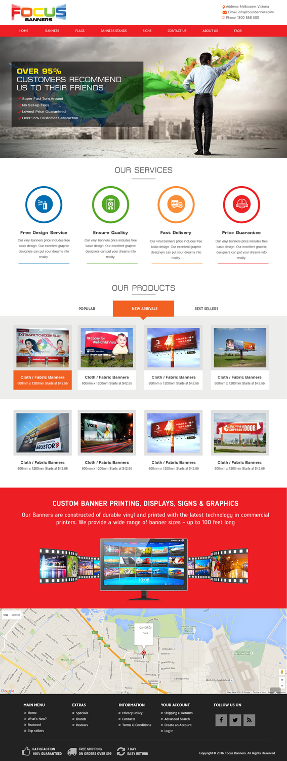 Wordpress Design by webxvision for Focus Banners | Design #9549670