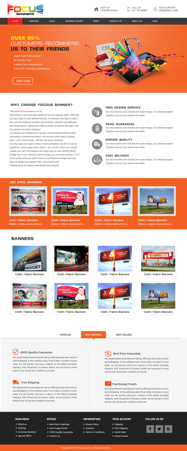 Wordpress Design by webxvision for Focus Banners | Design #9549672