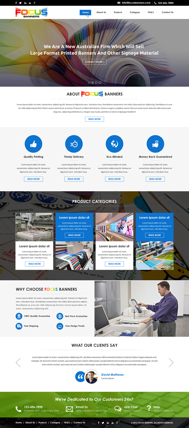 Wordpress Design by Sbss for Focus Banners | Design #9466813