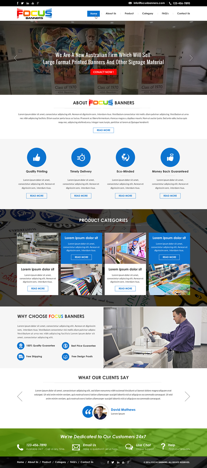 Wordpress Design by Sbss for Focus Banners | Design #9466822