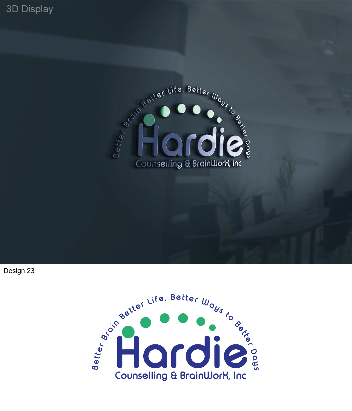 Diseño de Logo por 3Guys para Hardie Counselling & BrainWorX, Inc. | Diseño #9513491