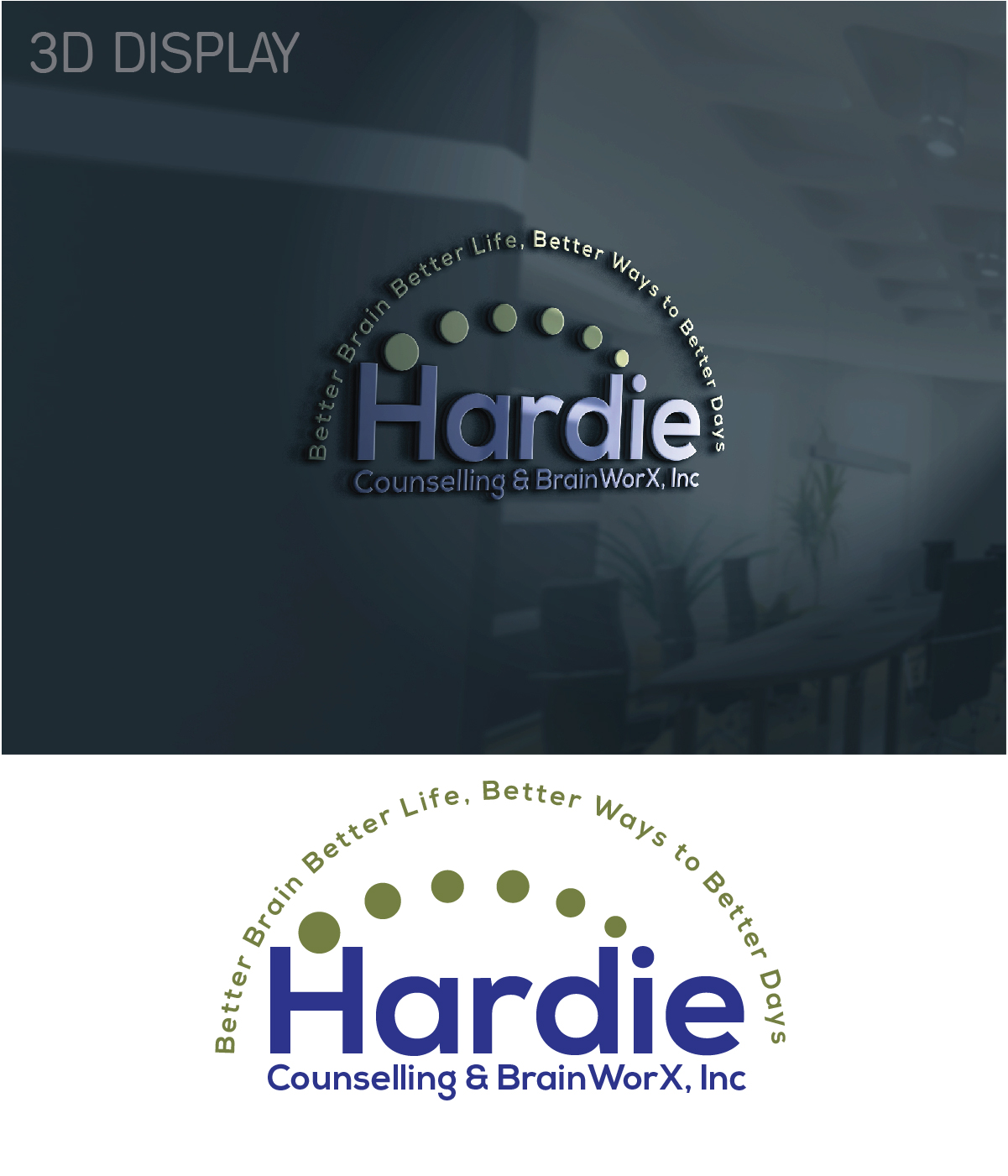 Diseño de Logo por 3Guys para Hardie Counselling & BrainWorX, Inc. | Diseño #9520181