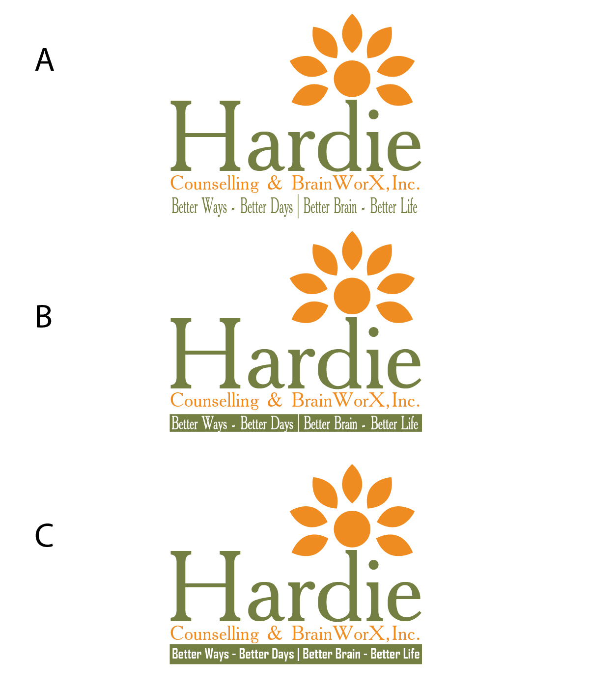 Logo Design by 3Guys for Hardie Counselling & BrainWorX, Inc. | Design #9681968