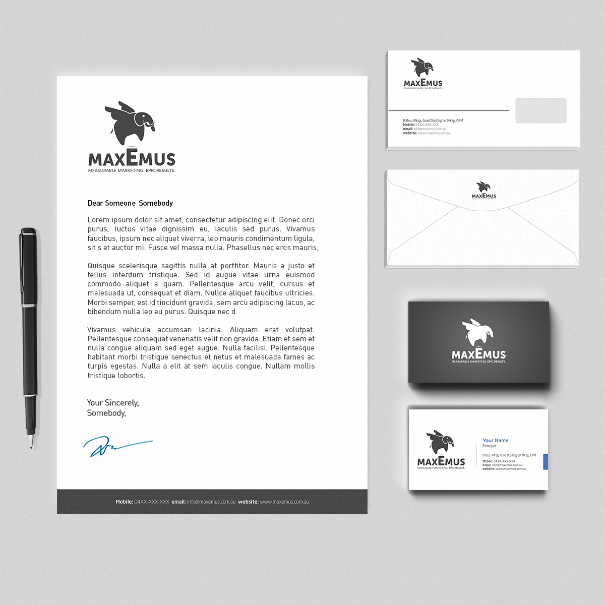 Stationery Design by Mulugeta for Maxemus | Design #2081652