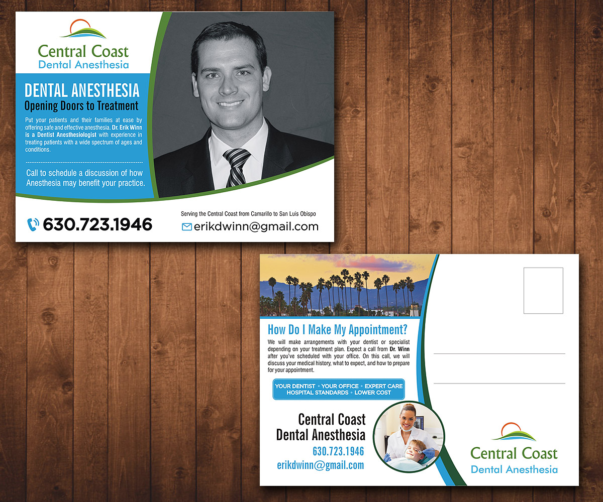 Postcard Design by Designers Hub for Central Coast Dental Anesthesia | Design #9457240
