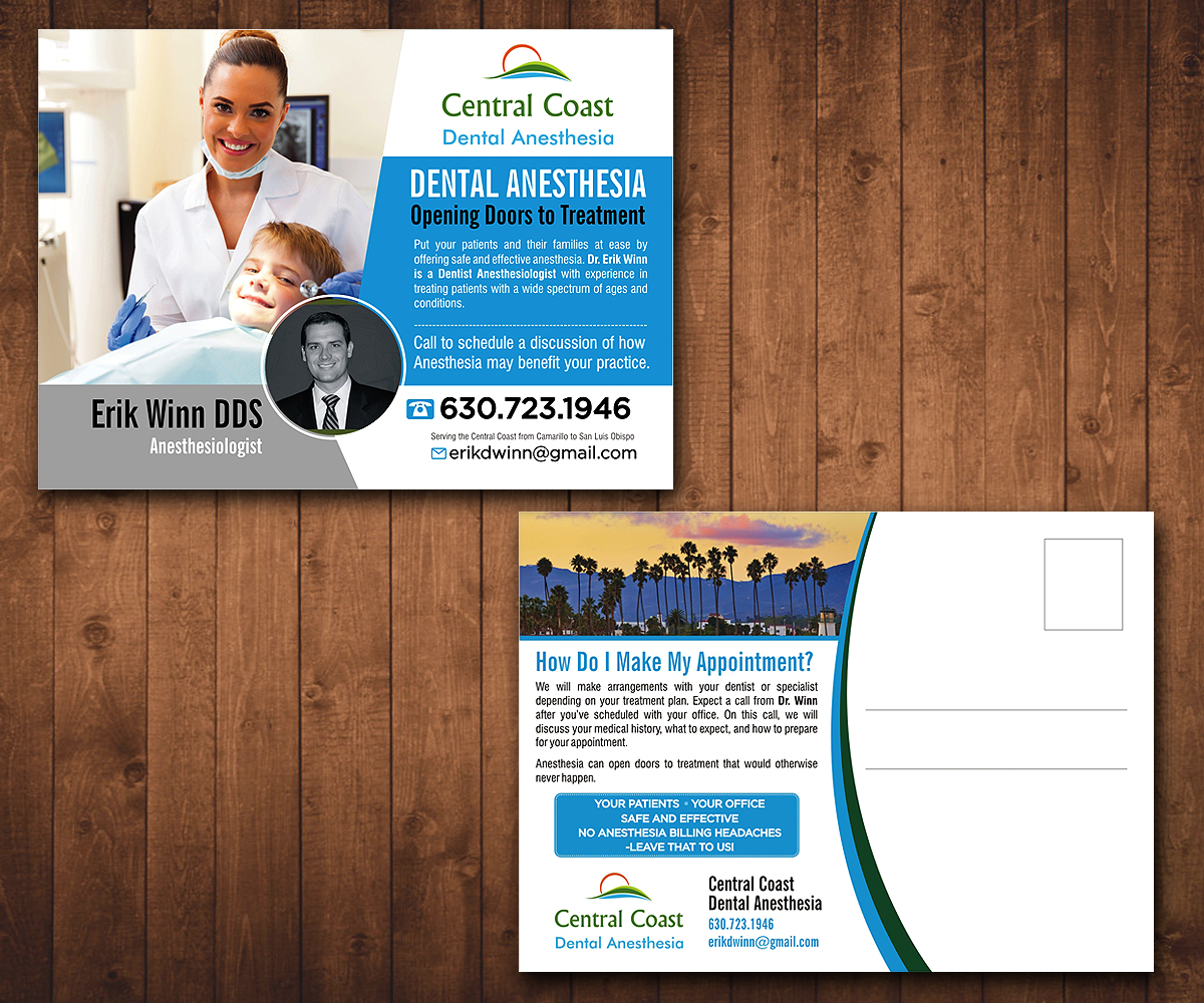 Postcard Design by Designers Hub for Central Coast Dental Anesthesia | Design #9480263