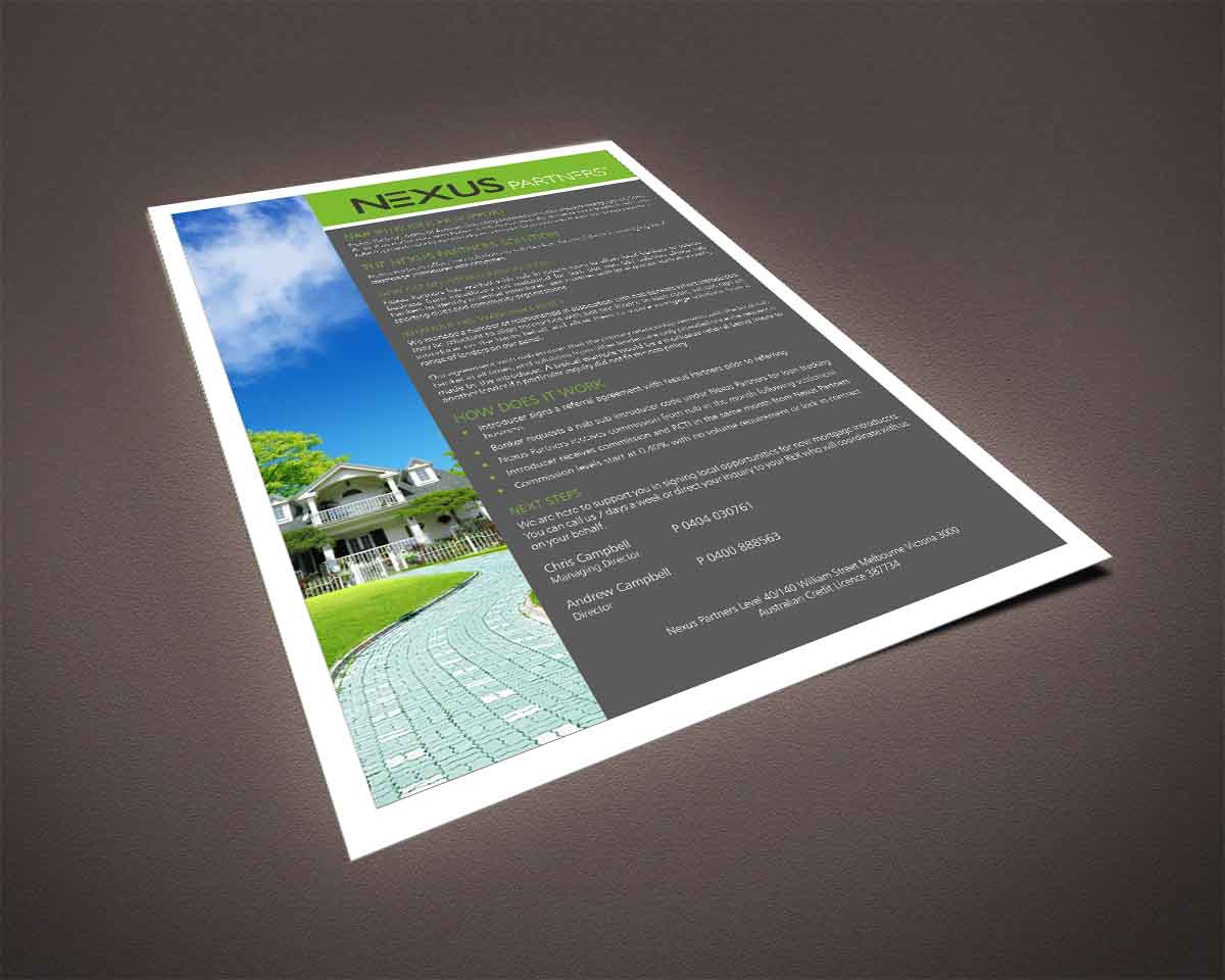 one page brochure