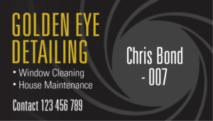Design de Carte de Visite par DesignFive pour  Bond - GOLDEN EYE DETAILING.. | Design : #9447653