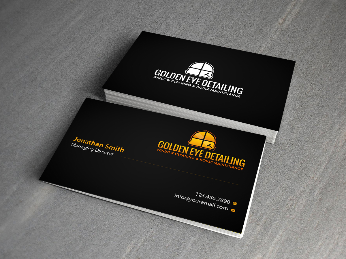 Business Card Design by Creations Box 2015 for  Bond - GOLDEN EYE DETAILING.. | Design #9469334