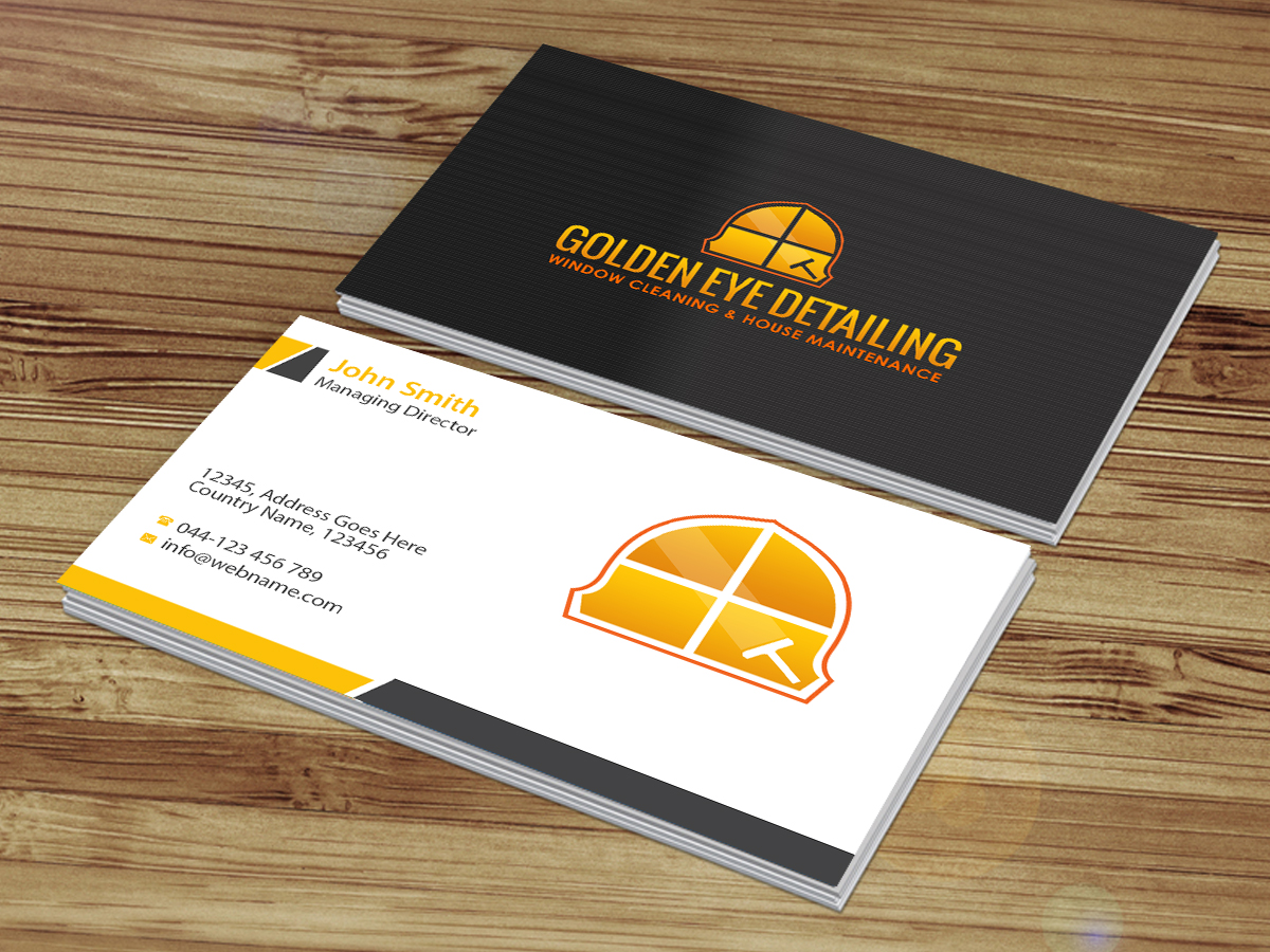 Business Card Design by Creations Box 2015 for  Bond - GOLDEN EYE DETAILING.. | Design #9469340