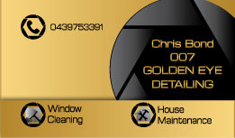 Business Card Design by Dragana for  Bond - GOLDEN EYE DETAILING.. | Design #9460029