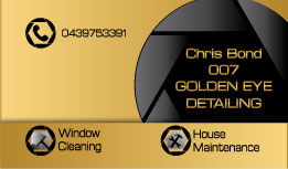 Business Card Design by Dragana for  Bond - GOLDEN EYE DETAILING.. | Design #9460029