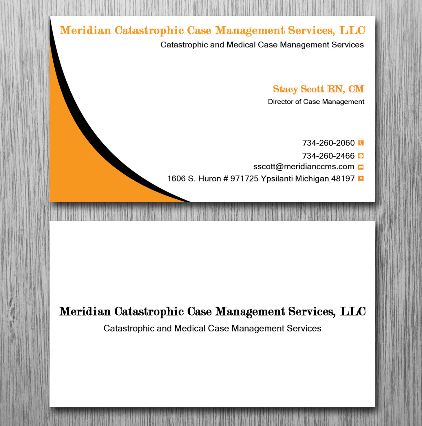 Diseño de Tarjeta de Presentación por Lanka Ama para Meridian Catastrophic Case Management Services LLC | Diseño #9452224