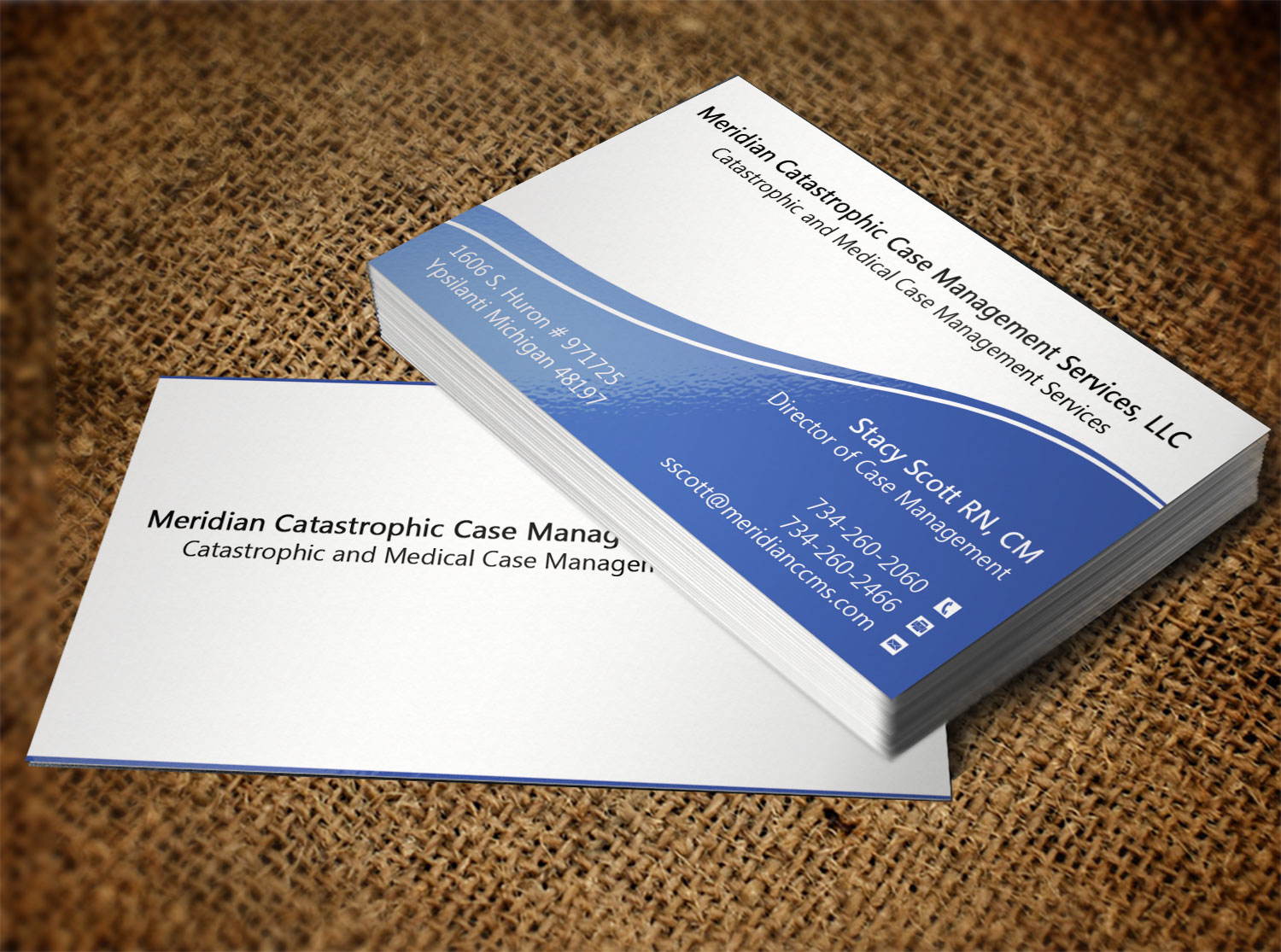 Diseño de Tarjeta de Presentación por Lanka Ama para Meridian Catastrophic Case Management Services LLC | Diseño #9452235