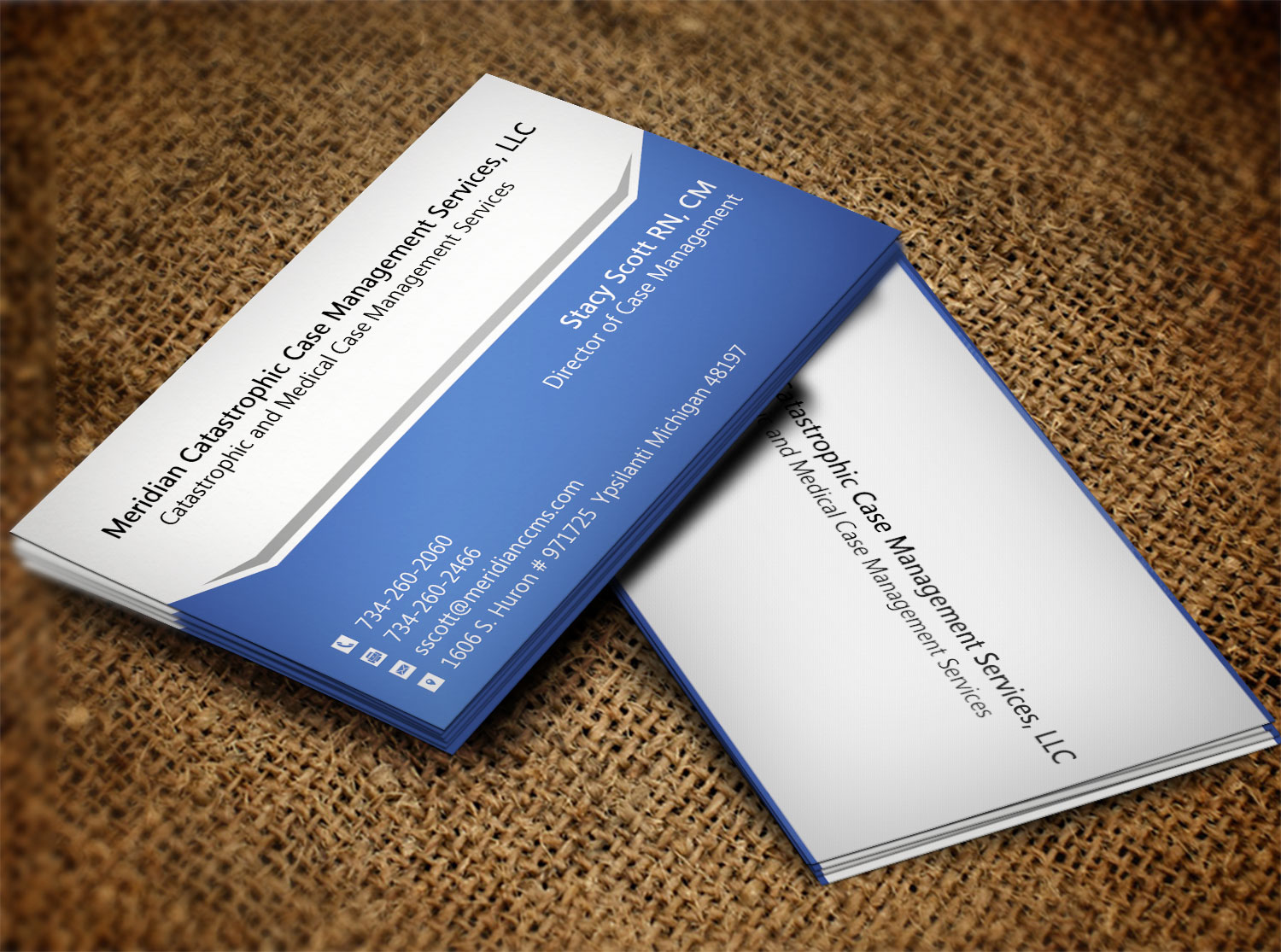 Diseño de Tarjeta de Presentación por Lanka Ama para Meridian Catastrophic Case Management Services LLC | Diseño #9452236